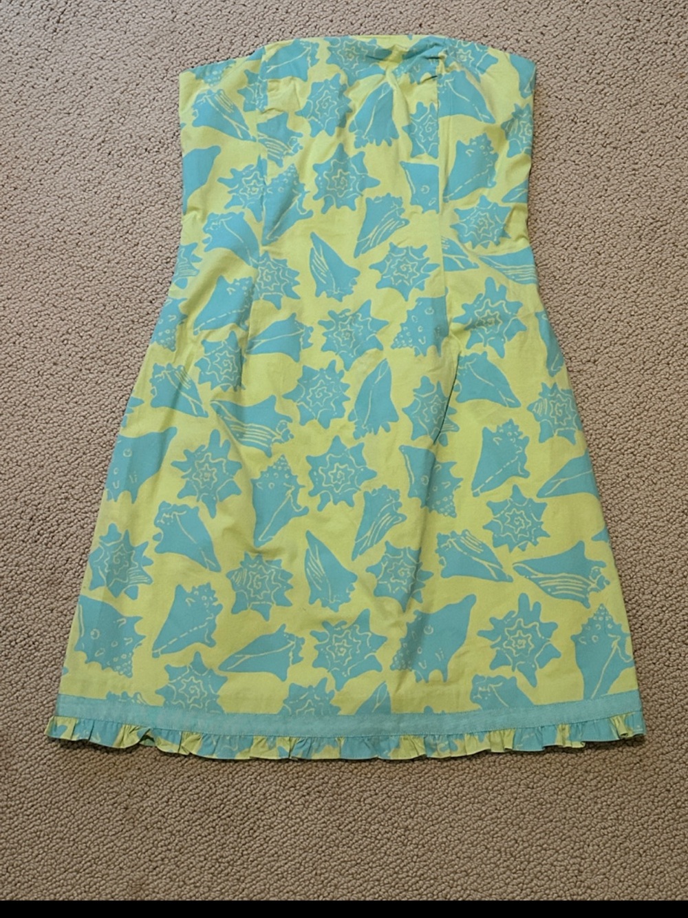 Lilly Pulitzer Strapless Conched Out Seashell Summer Strapless Dress Womens Sz 4